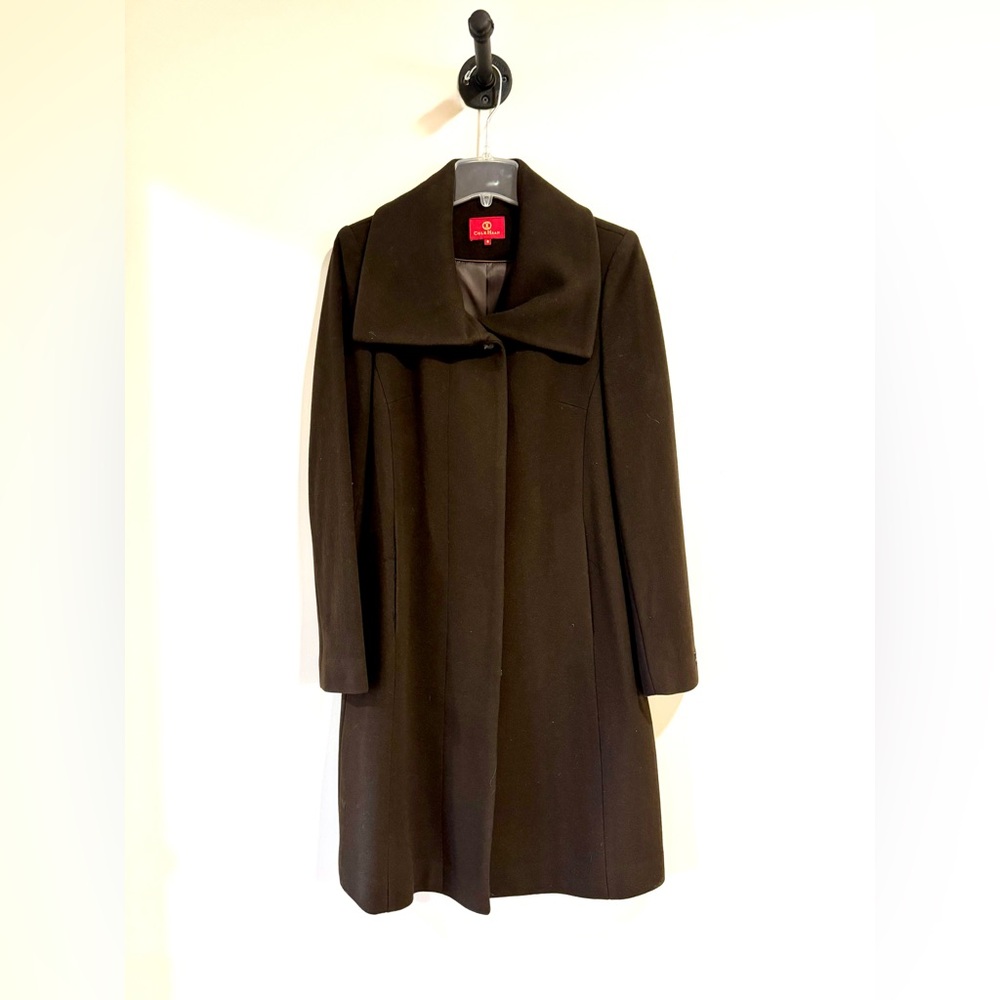 New Women’s Cole Haan Dark Brown Wool Cashmere Coat 8